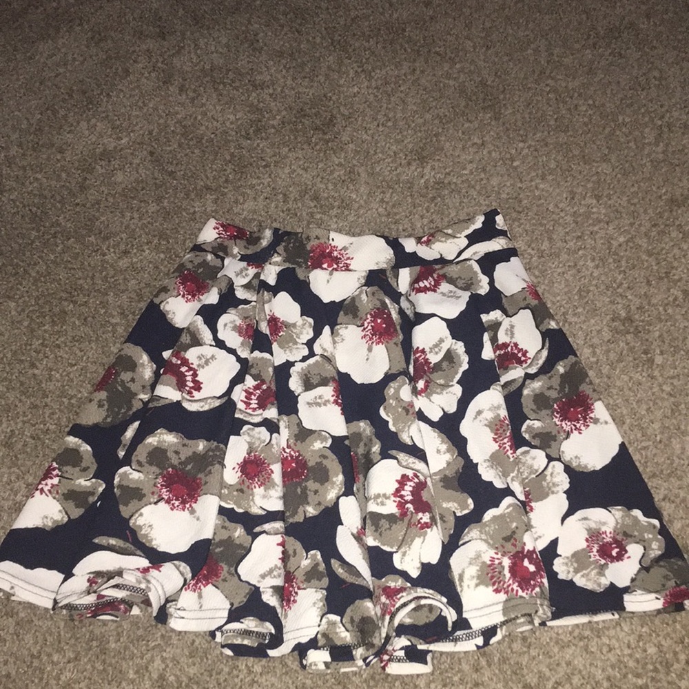 A floral print skater/peplum skirt.